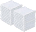 Superio Terry Cloth Rags White Washcloths 100% Cotton 12" Cleaning Cloths, Kitchen Towels, Facial Washcloth, Spa Cloths, Hand Towel, Small Lint Free Rags for Multi-Purposes (24 Pack)
