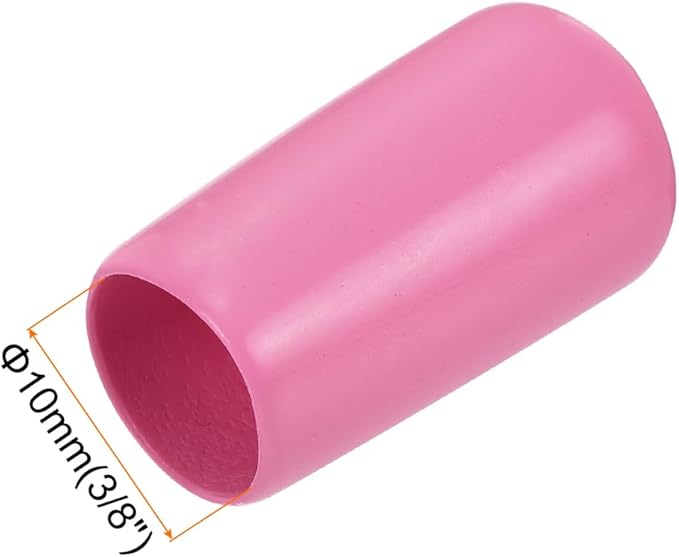 uxcell 20pcs Rubber End Caps 10mm(3/8 inch) ID Vinyl PVC Round Tube Bolt Cap Cover Screw Thread Protectors Pink