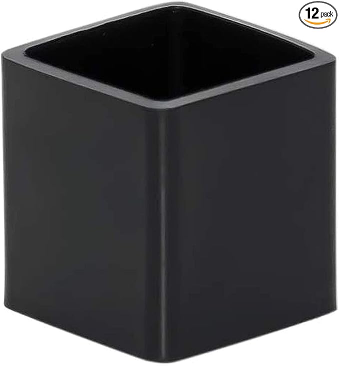 12 Pcs Black Square Anti-Slip Rubber Leg Tips Chair Leg Caps Furniture Floor Protectors Chair Table Bar Stool Leg Covers Furniture Leg Cube Feet 1.97 Inch x 1.97 Inch (50 x 50mm)