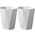 Trash Can Plastic Waste Basket 2.6 Gallon Garbage Can for Bathroom Office Bedroom Kitchen, 2 Pack White