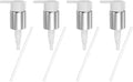 uxcell 4 Pcs Soap Dispenser Pump Heads, Hand Soap Dispensers Top Pumps Replacement Clip-on Pumphead for Standard 24/410 Neck Size Bathroom Lotion Shampoo Bottle, Silver White