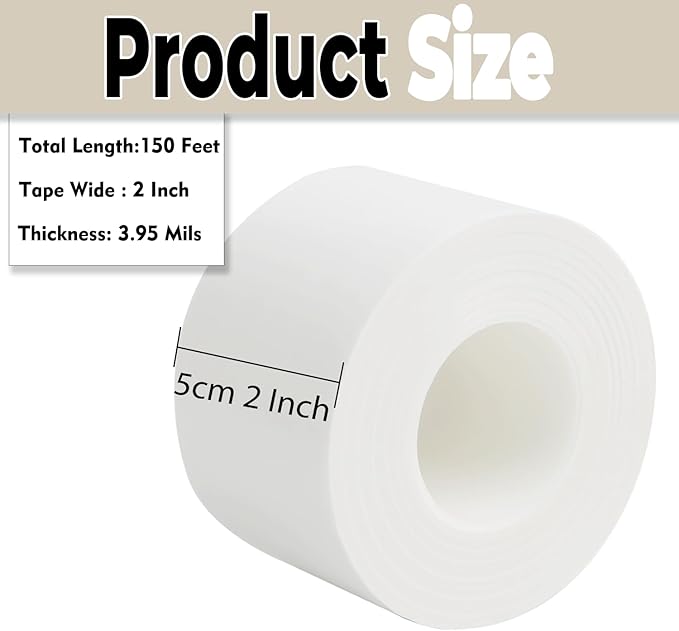 Window Insulation for Winter Weather Sealing Tape 2 Inch x 50 Yards Weather Stripping Residue Free Draft Isolation Sealing Film Tape for Shower Glass Gaps and Doors Windows
