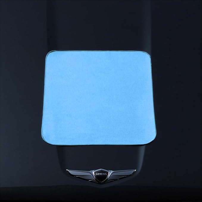 Mr. Lustre Microfiber Glass Cleaning Towels for Cars – 16 x 16 in, Ultra-Fine, Streak-Free, Lint-Free, Scratch-Free Auto Detailing Cloths, Window & Car Towel, Removes Water Spots, Blue (6-Pack)
