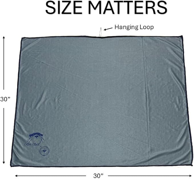 Trendy Bartender Toast to Perfection Microfiber Commercial Grade Glass Polishing Lint-Free Cloth for Spotless Shine and a Residue-Free Finish - 30x30 inch - Grey