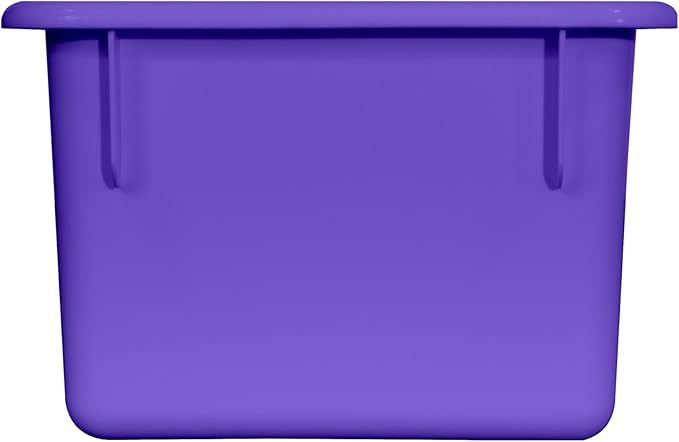 Wood Designs Cubby Storage Bin, Heavy Duty Plastic Containers for Kids Purple Cubby Tray Set of 25