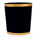 Jaye’s Studio Mattie Oval Wastebasket – Handpainted Pink Trash Can For Bathroom Office, Vanity, or Bedroom Trash Bin, Metal Trash Can Gold Trim, Pink Waste Basket & Garbage Can for Gold Bathroom Decor