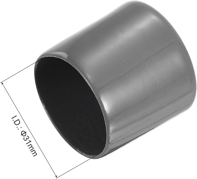uxcell 20pcs Rubber End Caps 31mm ID Vinyl Cap Cover Screw Protectors Dark Grey