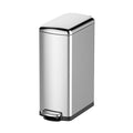 30 L Kitchen Step Trash Can, 8 Gallon Narrow Stainless Steel Waste Bin with Soft-Close Lid, Rectangle Rubbish Bin with Removable Inner Bucket for Bathroom, Dining Room, Living Room