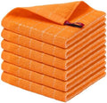 Homaxy 100% Cotton Terry Kitchen Dish Cloths, Ultra Soft and Absorbent Dish Towels for Kitchen, Perfect for Drying and Washing Dishes, 6 Pack, 12 x 12 Inches, Orange