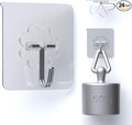 DDMY 24 Packs Hooks for Hanging 50lb Wall Hooks Transparent Reusable Waterproof Adhesive Hook for Kitchen Curtain, Towel Hook for Bathrooms, Heavy Duty Self Coat Hook for Walls No Damage