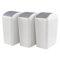4.5 Gallon Swing Top Garbage Can, Plastic Trash Bin with Lid, 3 Pack