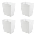 iDesign Small Rectangular Bathroom Trash Cans - Set of 4 - White