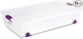 Sterilite 12-Pack ClearView Latch Box, Wheeled Underbed Organizer Bins for Home, 60 Quart