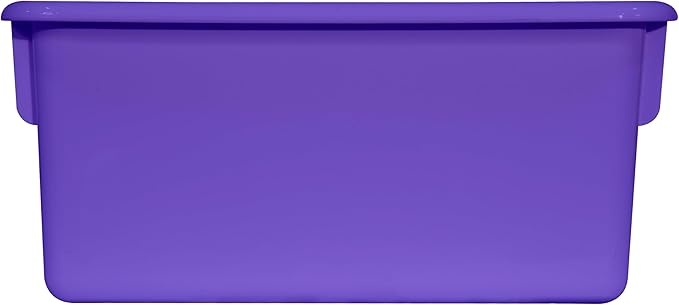 Wood Designs Cubby Storage Bin, Heavy Duty Plastic Containers for Kids Purple Cubby Tray Set of 10