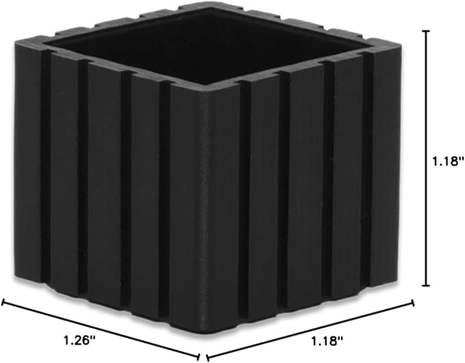 Flyshop Anti-Skid Non-Marking Synthetic Rubber Patio Chair Table Leg Caps Square Furniture Covers 20pcs, Black, 30 mm x 30 mm, 1-3/16" x 1-3/16"