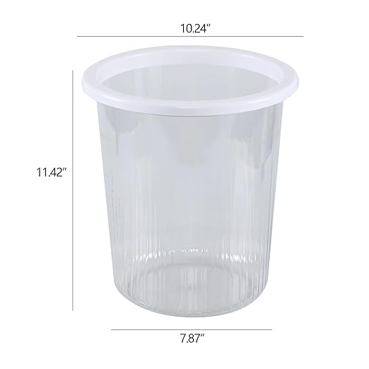 4-Pack Waste Basket Plastic, Small Plastic Garbage Can, Clear, 4 Gallon