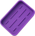 Silicone Kitchen Sink Organizer Tray for Multiple Usage,Easy Clean Sponges Holder for Kitchen Bathroom Counter or Sink,Dish Soap Dispenser,Scrubber,Bottle,Cup Purple 4.9”x 3.2”