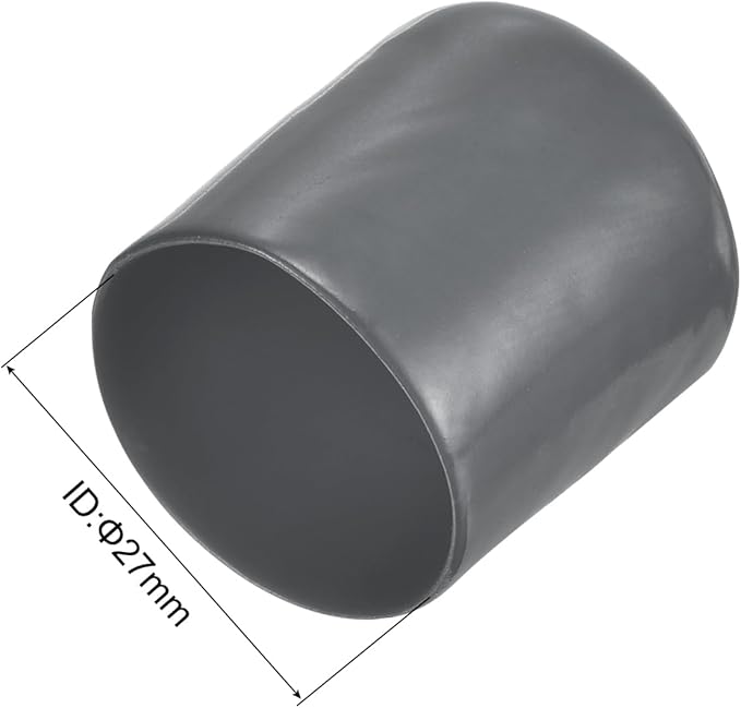 uxcell 20pcs Rubber End Caps 27mm ID Vinyl Round Tube Bolt Cap Cover Thread Protectors Dark Grey