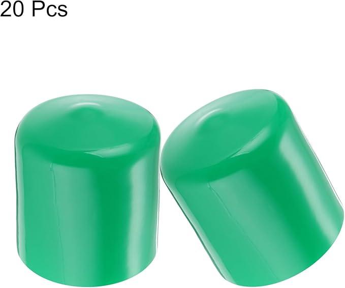 uxcell 20pcs Rubber End Caps 40mm ID Vinyl PVC Round Tube Bolt Cap Cover Screw Thread Protectors Dark Green