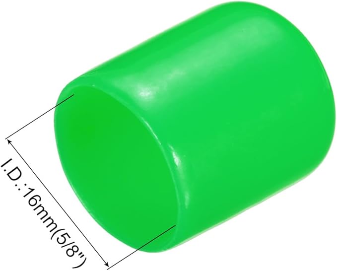 uxcell 20pcs Rubber End Caps 16mm(5/8") ID Vinyl PVC Round Tube Bolt Cap Cover Screw Thread Protectors Green