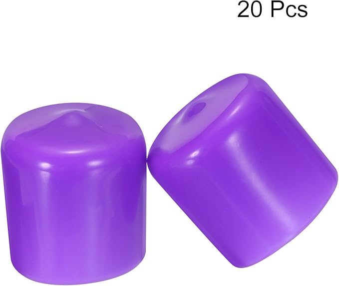 uxcell 20pcs Rubber End Caps 30mm ID Vinyl Round Tube Bolt Cap Cover Screw Thread Protectors Purple
