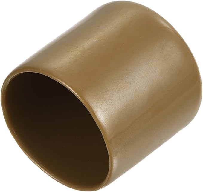 uxcell 20pcs Rubber End Caps 26mm(1 Inch) ID Vinyl PVC Round Tube Bolt Cap Cover Screw Thread Protectors Light Brown