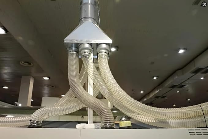 Dust Collection Hose 1-1/2 in × 10 ft Heavy Duty Clear Flexible PVC Reinforced Thicken Helix Suction Discharge Corrugated Pipe Hose for Fume Dust Collector Fitting Wood Chip Saw (1.5 inch 38mm hose)