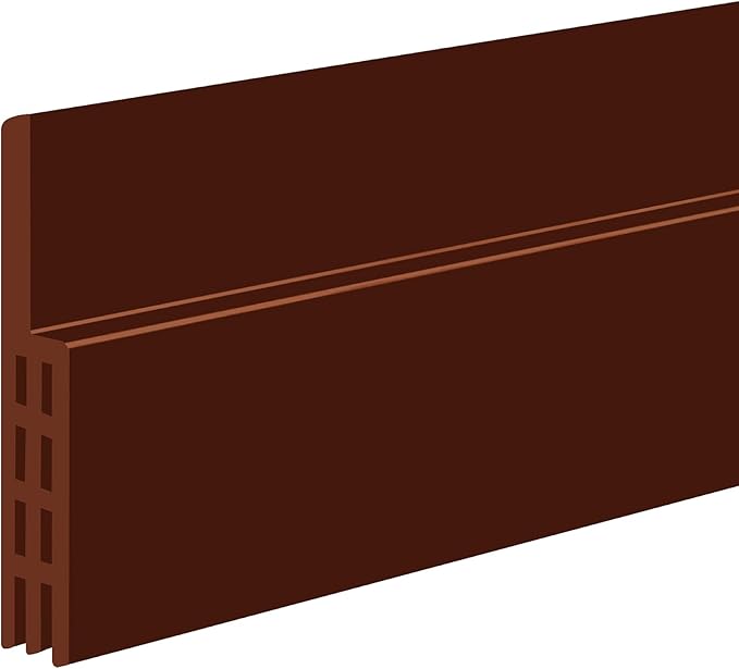 Adhesive Backed Door Draft Stopper – Silicone Under Door Sweep for Interior & Exterior Doors, Noise & Air Insulation, Self Stick Weather Stripping Door Seal, 2" W x 39" L (Brown) by Randall Mfg