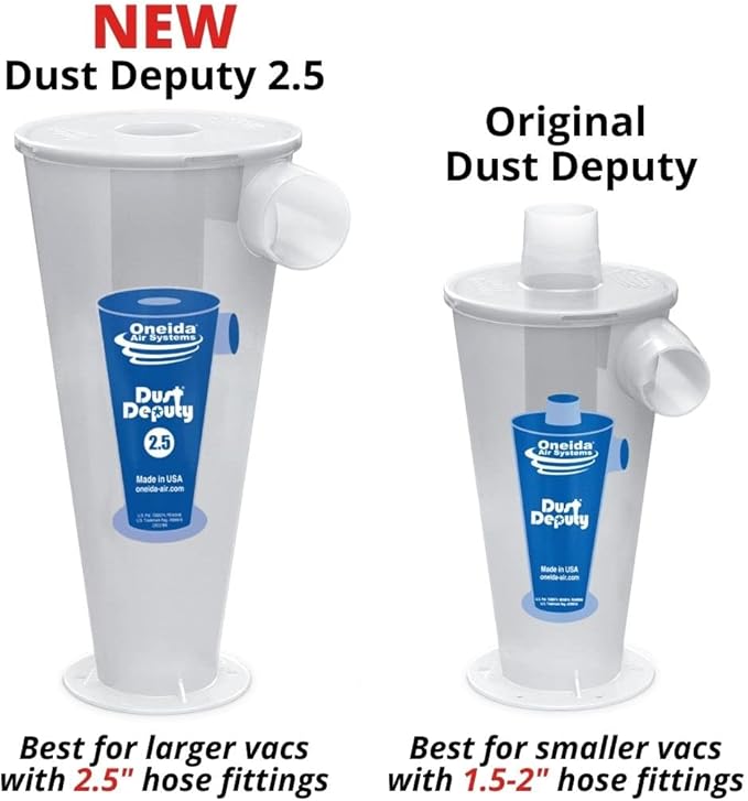 Oneida Air Systems Dust Collector & Cyclone Separator Kit w/ Clear Bucket, DD Deluxe 5-Gal - Portable Cyclone Machine for Wet and Dry Shop Vacuums