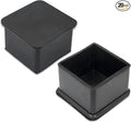 Flyshop Non-Slip Thick Rubber Leg Tips Floor Protectors Square Chair Leg Caps, 20pcs, Black, 40 mm x 40 mm, 1-9/16" x 1-9/16"