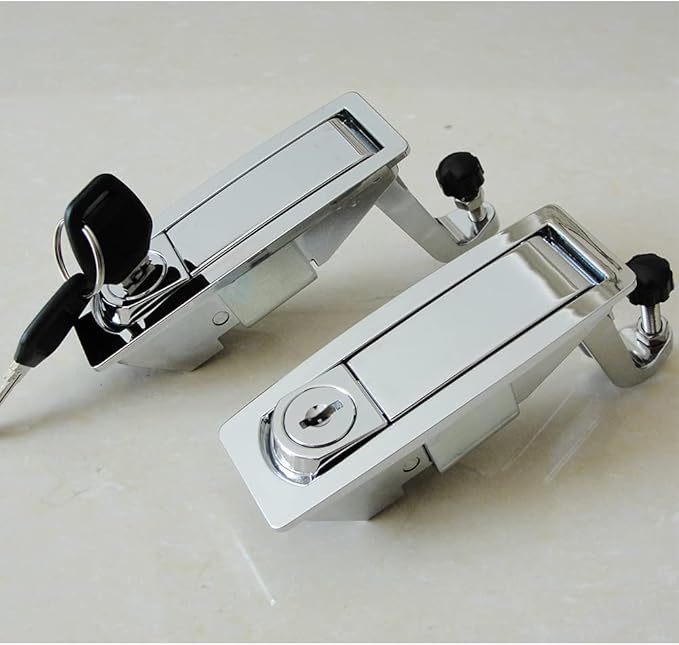 WJSKDQ 2PCS Compression Latch Lock Trigger Latch Lock Zinc Alloy Adjustable Lever Hand Operated Compression Latch Flush Silvers