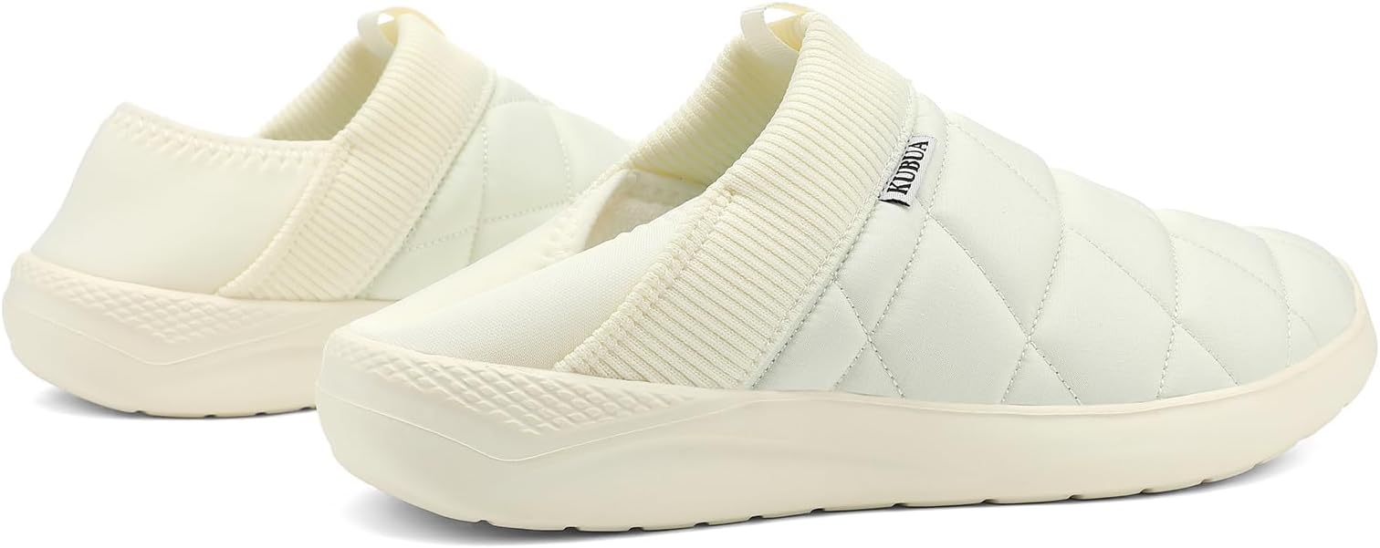 KUBUA Slippers for Men and Womens Indoor House Shoes Plush Slip on Outdoor Garden Loafers