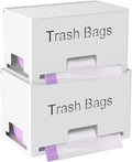 2-Pack Trash Bag Holder Dispenser, Stackable Garbage Bag Dispenser, Extra Large Trash Organizer for Kitchen Laundry Under Sink, Wall Mounted or Freestanding, Metal White