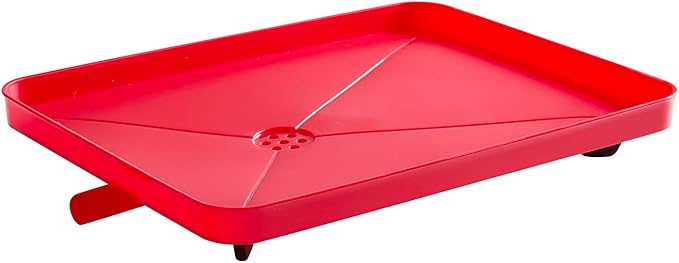 Dish Drying Rack 3 Piece Dish Drainer with Drainboard Set for Kitchen Counter – Dish Rack with Removable Utensil Holder & Swivel Spout for Countertop – DishRack for Plates, Cups & Organization, Red