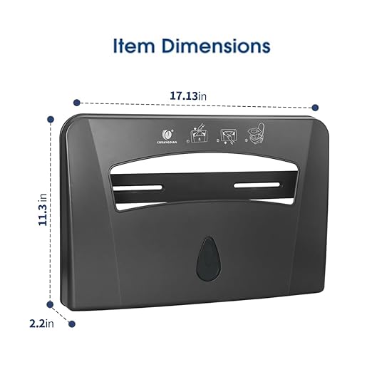 Toilet Seat Cover Dispenser, Wall Mounted Toilet Seat Cover Disposable Paper Holder, Half Fold for Commercial&Residential Use, CHUANGDIAN, Dark Grey