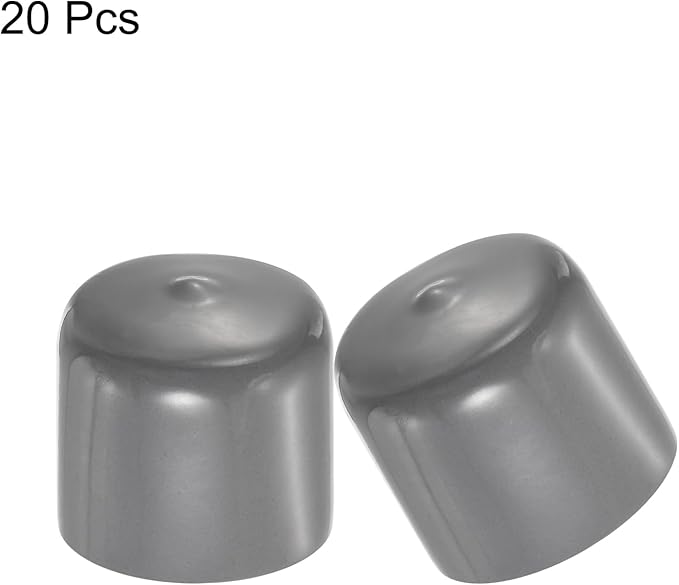 uxcell 20pcs Rubber End Caps 32mm ID Vinyl Cap Cover Screw Protectors Dark Grey
