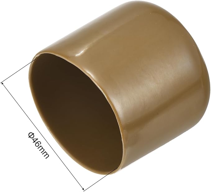 uxcell 20pcs Rubber End Caps 46mm ID Vinyl PVC Round Tube Bolt Cap Cover Screw Thread Protectors Light Brown