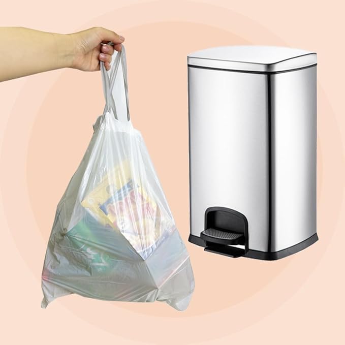 13 Gallon Tall-Kitchen-Garbage Bags Drawstring Trash-Bag - White 52 Count Large Recycling Compactor Recycle Gal Plastic Unscented Can Bulk Liners Waste Basket Inwaysin