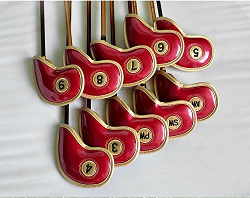 HISTAR 10pcs Crystal Pu Leather Golf Iron Head Covers Set Iron Club Headcover