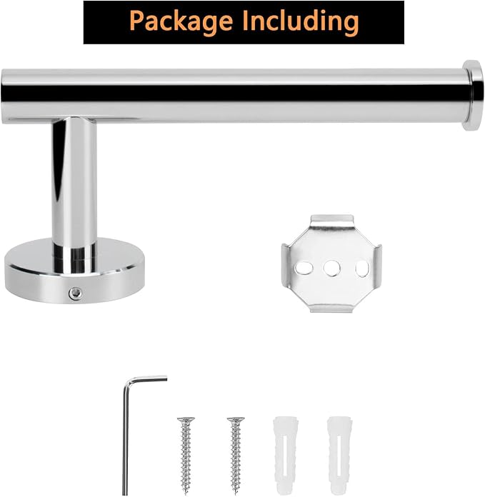 NearMoon Bathroom Toilet Paper Holder, Premium SUS304 Stainless Steel Rustproof Wall Mounted Toilet Roll Holder for Bathroom, Kitchen (10 Pack, Chrome Finish)