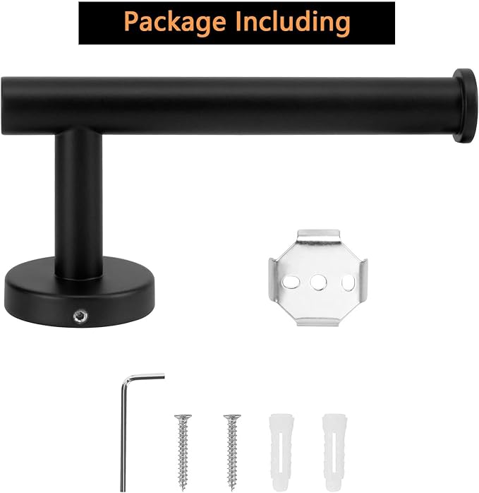 NearMoon Bathroom Toilet Paper Holder, Premium SUS304 Stainless Steel Rustproof Wall Mounted Toilet Roll Holder for Bathroom, Kitchen (3 Pack, Matte Black)