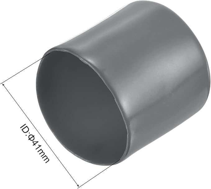 uxcell 20pcs Rubber End Caps 41mm ID Vinyl Round Tube Bolt Cap Cover Thread Protectors Dark Grey