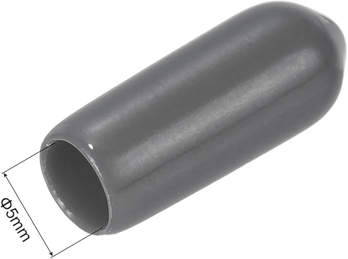 uxcell 20pcs Rubber End Caps 5mm(3/16") ID Vinyl PVC Round Tube Bolt Cap Cover Screw Thread Protectors Dark Grey