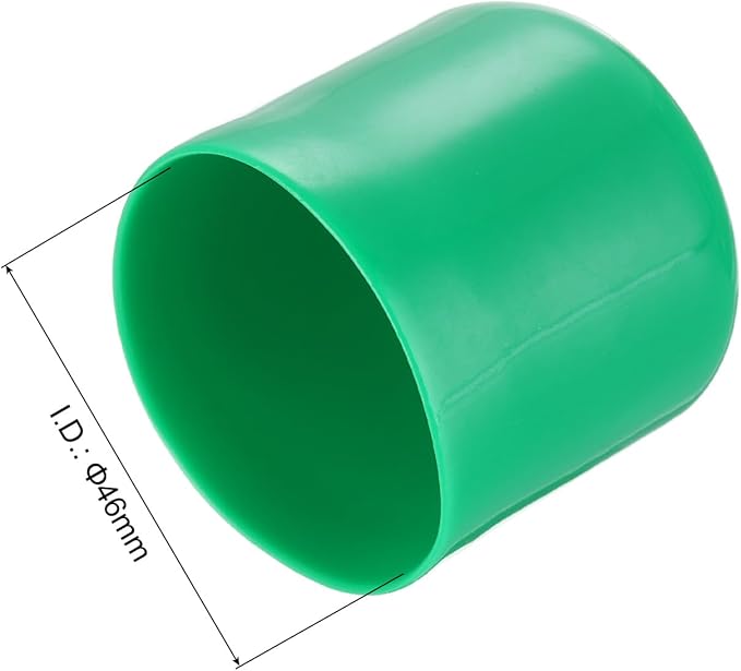 uxcell 20pcs Rubber End Caps 46mm ID Vinyl PVC Round Tube Bolt Cap Cover Screw Thread Protectors Dark Green