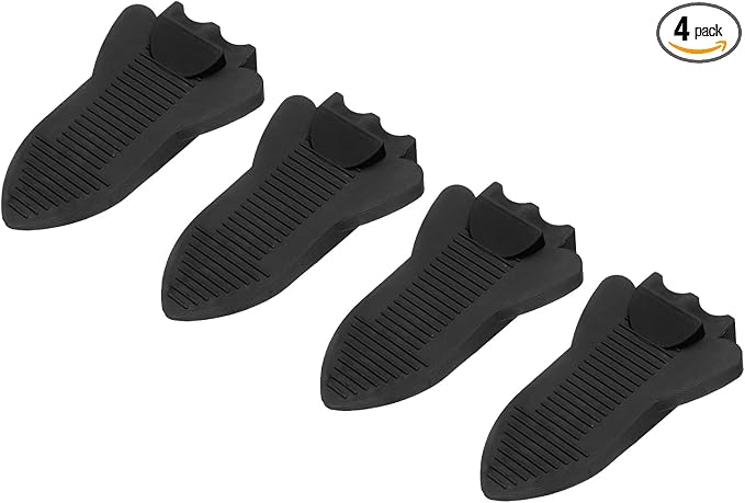 uxcell 4 Pcs Door Stoppers for Bottom of Door, Rubber Stackable Door Stopper Wedge Anti-Slip, 2.13 Inch, Black
