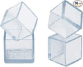 16 Pcs Transparent Square Anti-Slip Rubber Leg Tips Chair Leg Caps Furniture Floor Protectors Chair Table Bar Stool Leg Covers Furniture Leg Cube Feet 1.18 Inch x 1.18 Inch (30 x 30mm)