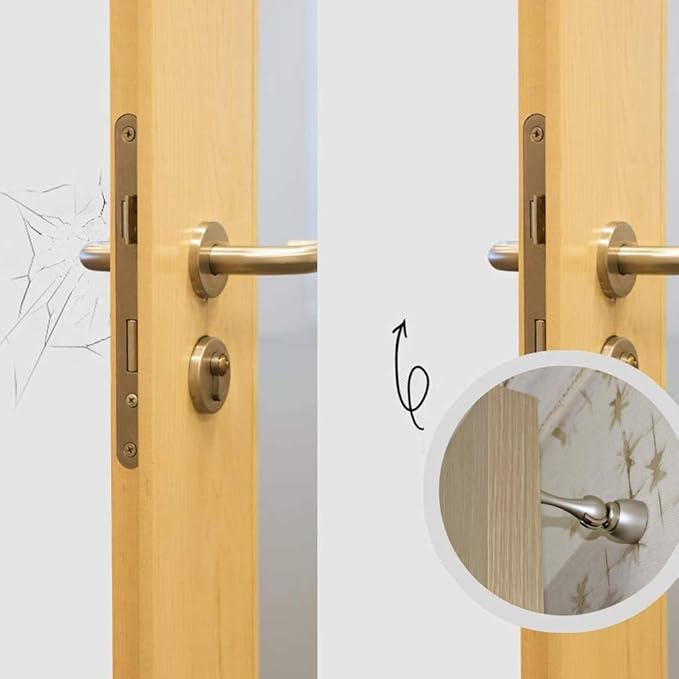 Magnetic Door Stop, Stainless Steel, Magnetic Door Catch, Door Holder, Door Stops, Wall Mounted, Floor Mounted, Door Banging Prevention (Large x 2pack, Black)