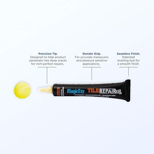 MagicEzy Tile RepairEzy - Professionally and Easily Touch-Up Tile Chips over 1 mm on Porcelain and Ceramic Surfaces - Yellow