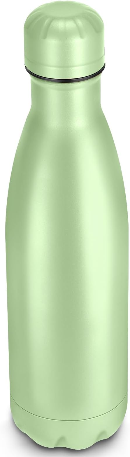 17oz Cola-Bottle Shaped Stainless Steel Leak-proof Water Bottle,Double Wall Vacuum Insulated Metal,Travel Mug For Sports Indoors & Outdoors,BPA-Free School Kids Flasks,Green(1Pack)