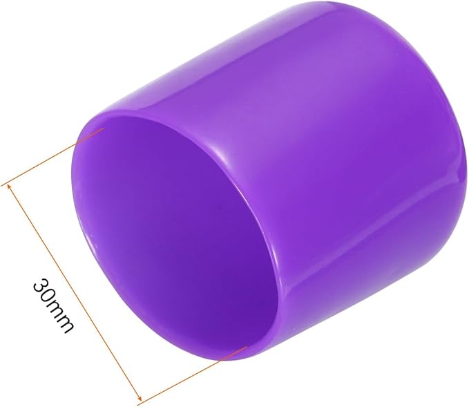 uxcell 20pcs Rubber End Caps 30mm ID Vinyl Round Tube Bolt Cap Cover Screw Thread Protectors Purple